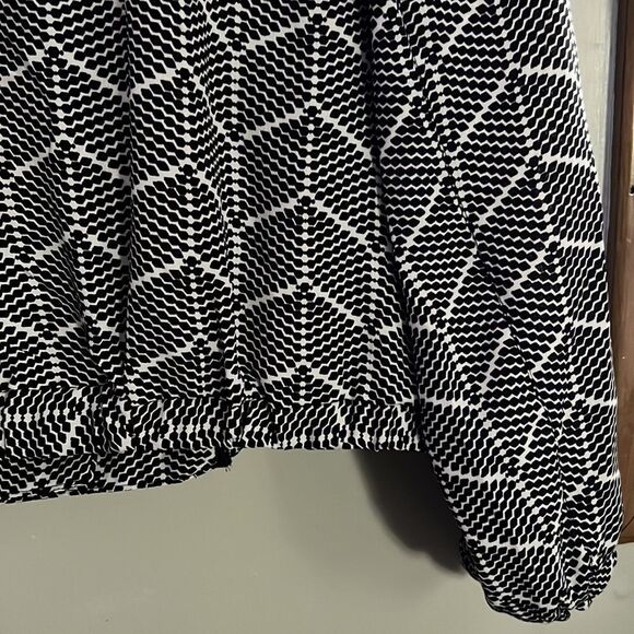 Roz & Ali Women's Jacket Large Black & White Elastic Waist - Picture 6 of 11